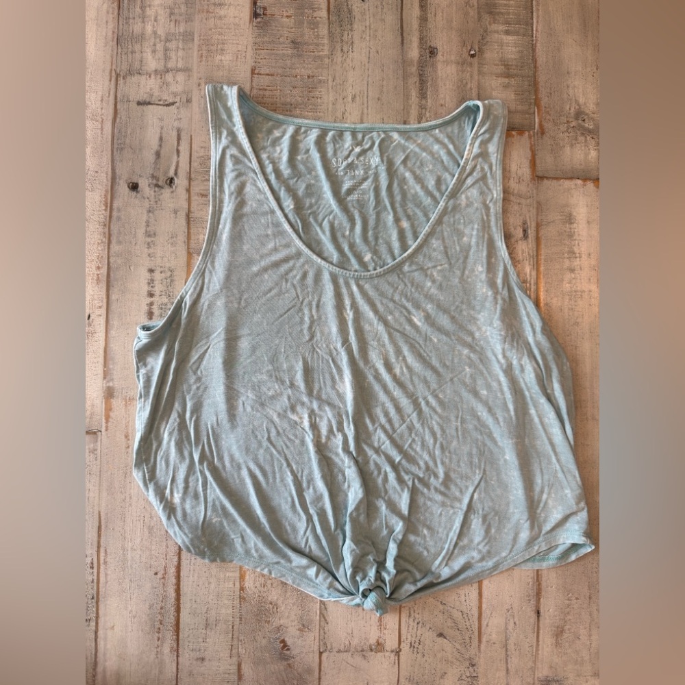 American Eagle Soft Tank | Size Large | Light Blue Knot Front